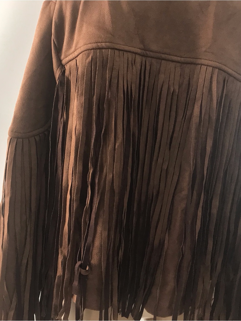 New Women's Size M Western Fringe Faux Suede Fashion Jacket Boho Cowboy Brown - Picture 5 of 9